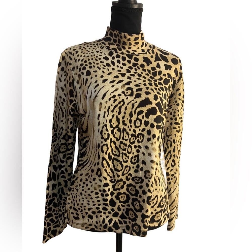 Jones New York Leopard Print Long Sleeve Turtleneck (M)